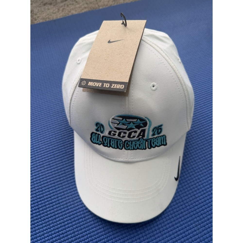 Nike Dri-FIT Club Cap Golf Hat M/L White GCCA All State Cheer Team FB6447-100